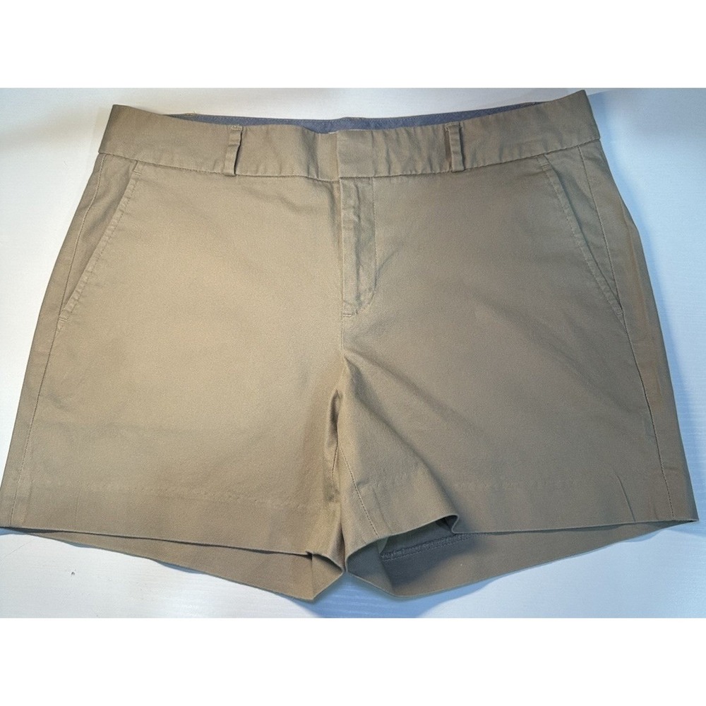 Banana Republic Chino Shorts Women's Size 10 Light Khaki 4 Pockets Zipper Casual